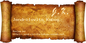 Jendrolovits Kabos névjegykártya